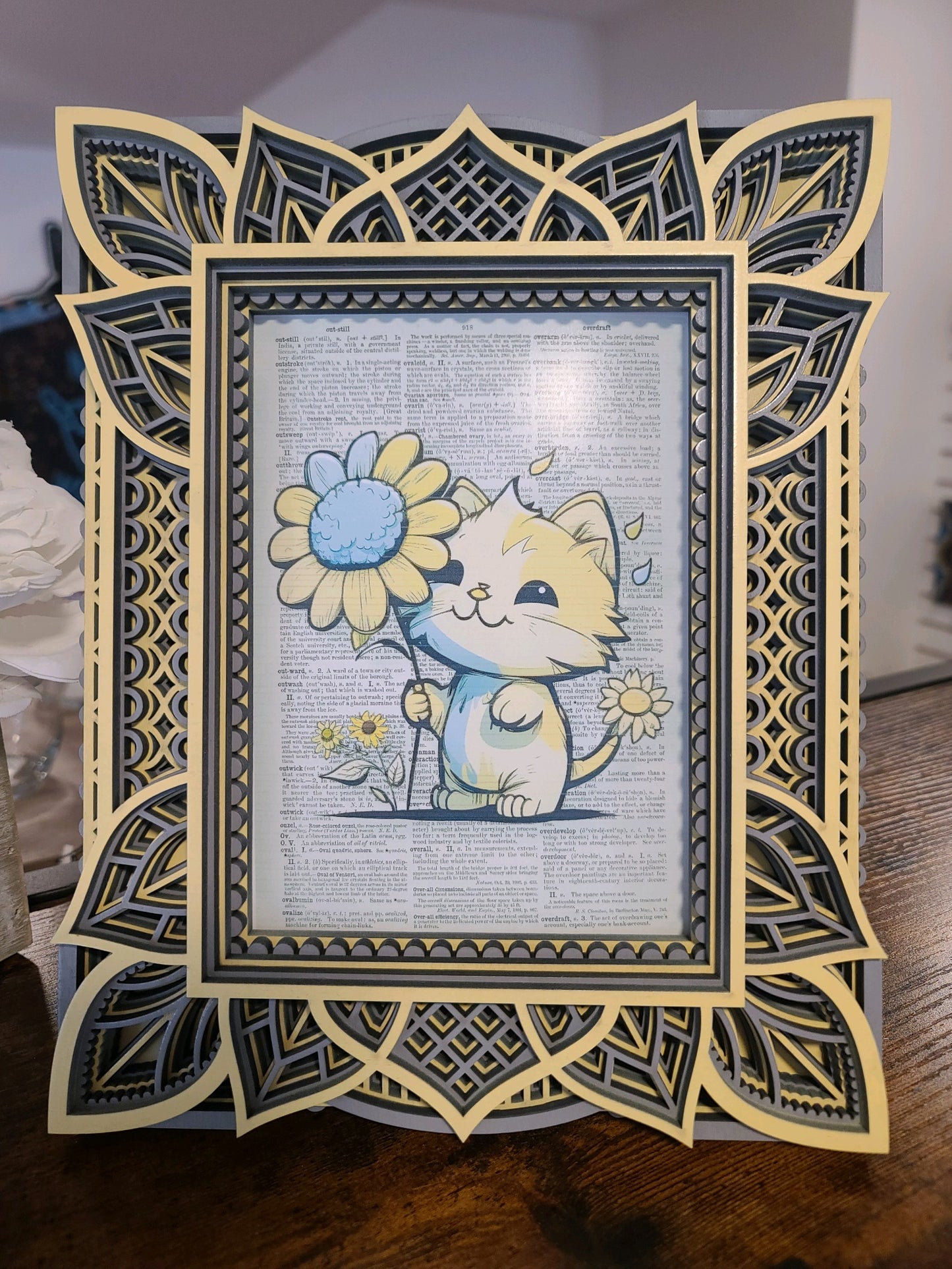 5 x 7 Photo Frame (8" x 10.5") Yellow + Gray