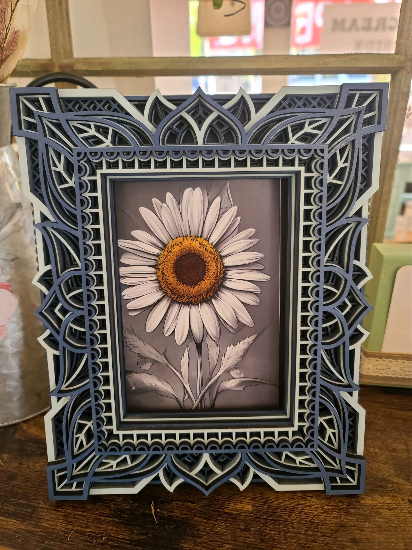 5 x 7 Photo Frame (8" x 10.5") Blue + Light Blue