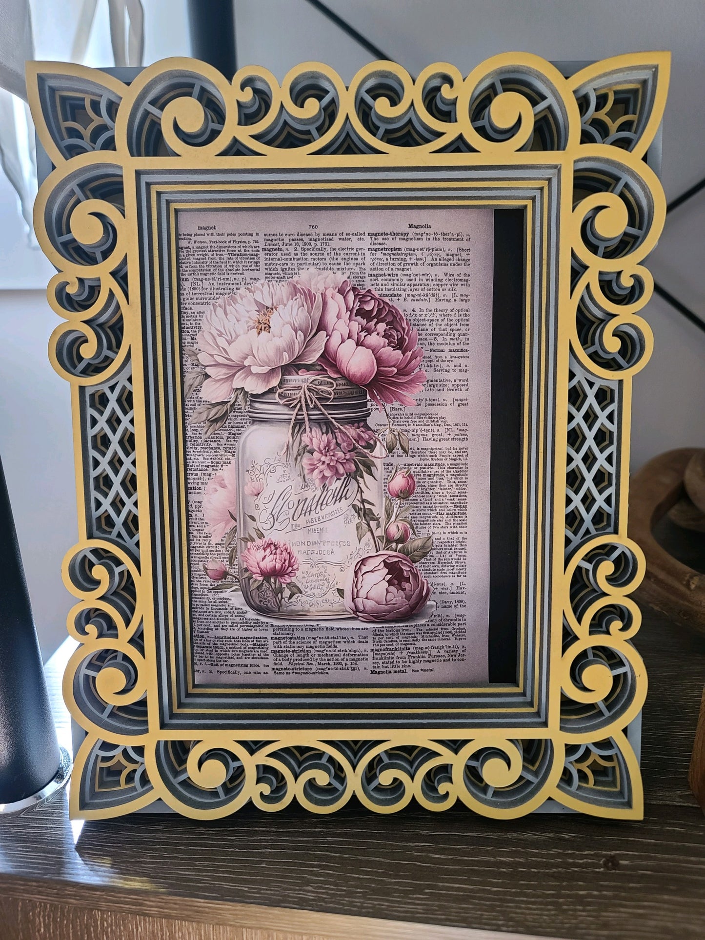 5 x 7 Photo Frame (8" x 10.5") Yellow + Light Blue