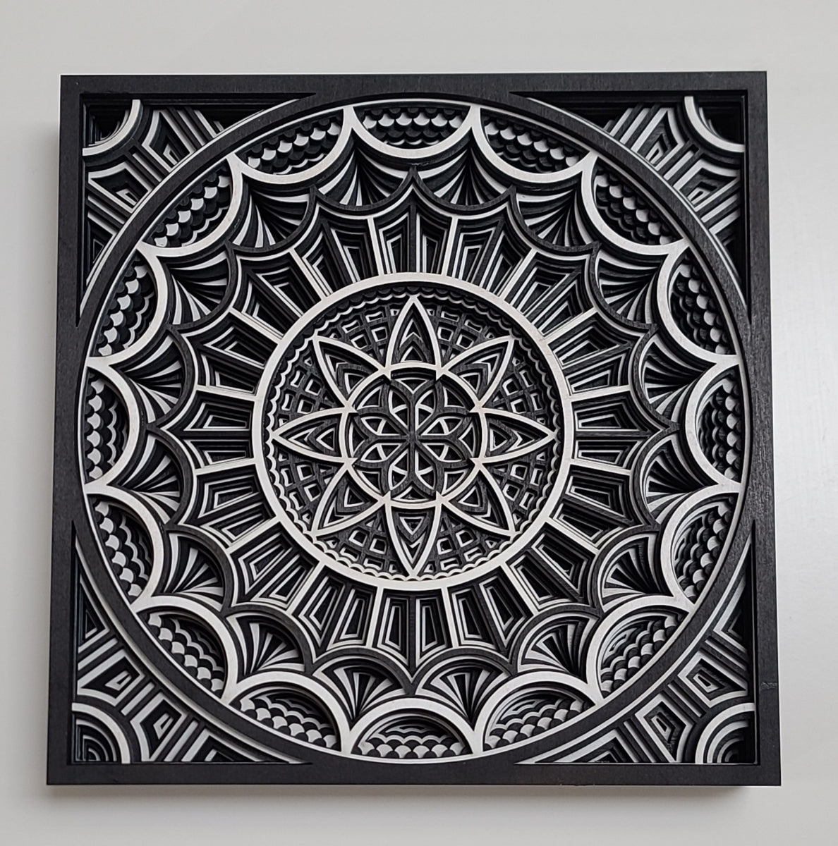 Black & White Mandala 9x9"