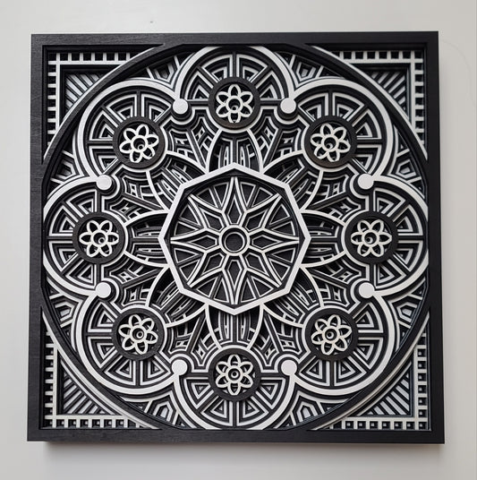 Black & White Mandala 11.5" x 11.5"