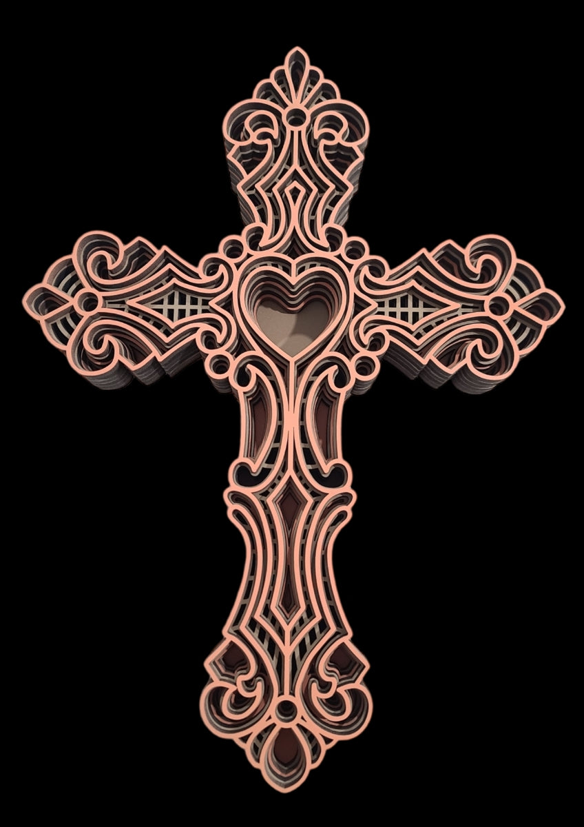 Cross Peach & Taupe 9" x 12"