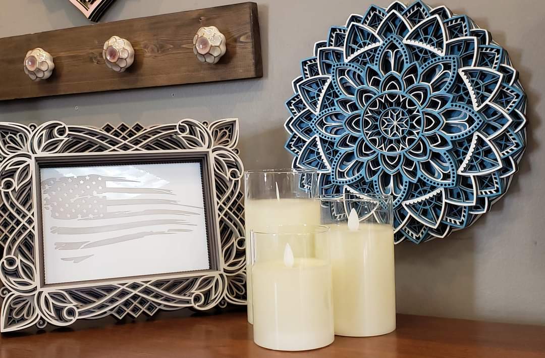 Blue & White Mandala 10.25" x 10.25"