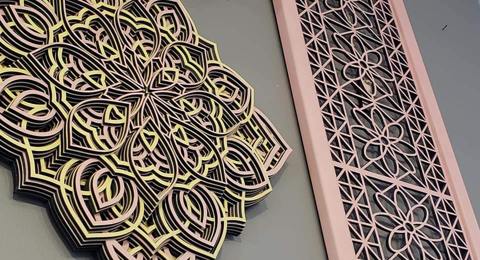 Pink + Yellow Mandala 15" x 15"