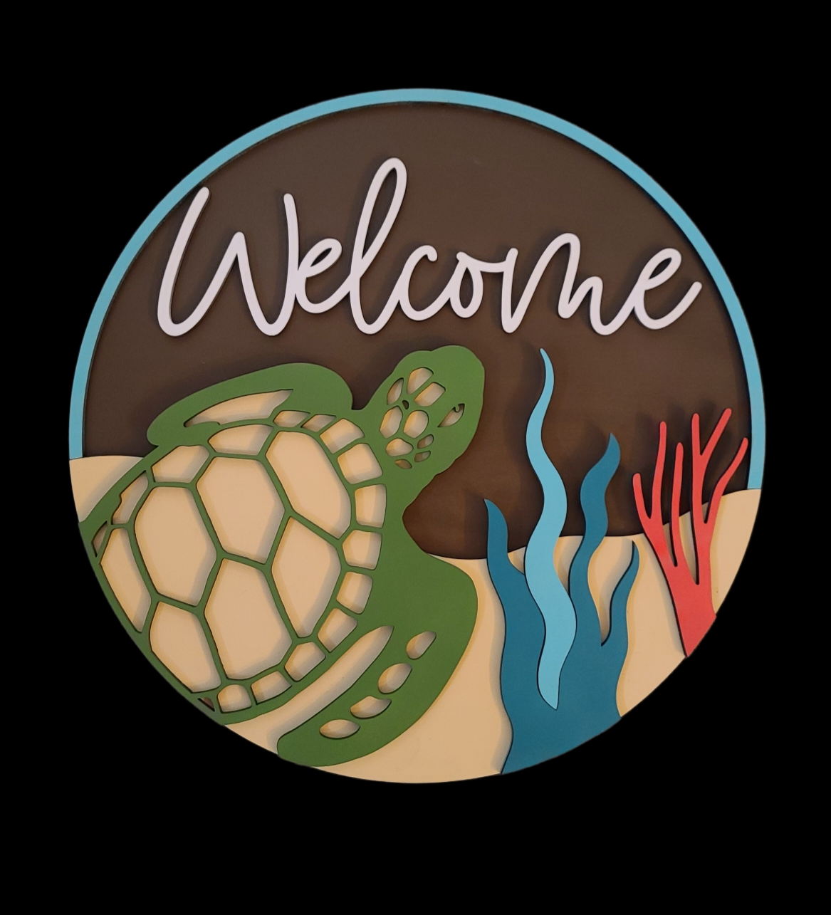 Welcome with Turtle (17.5" Round)