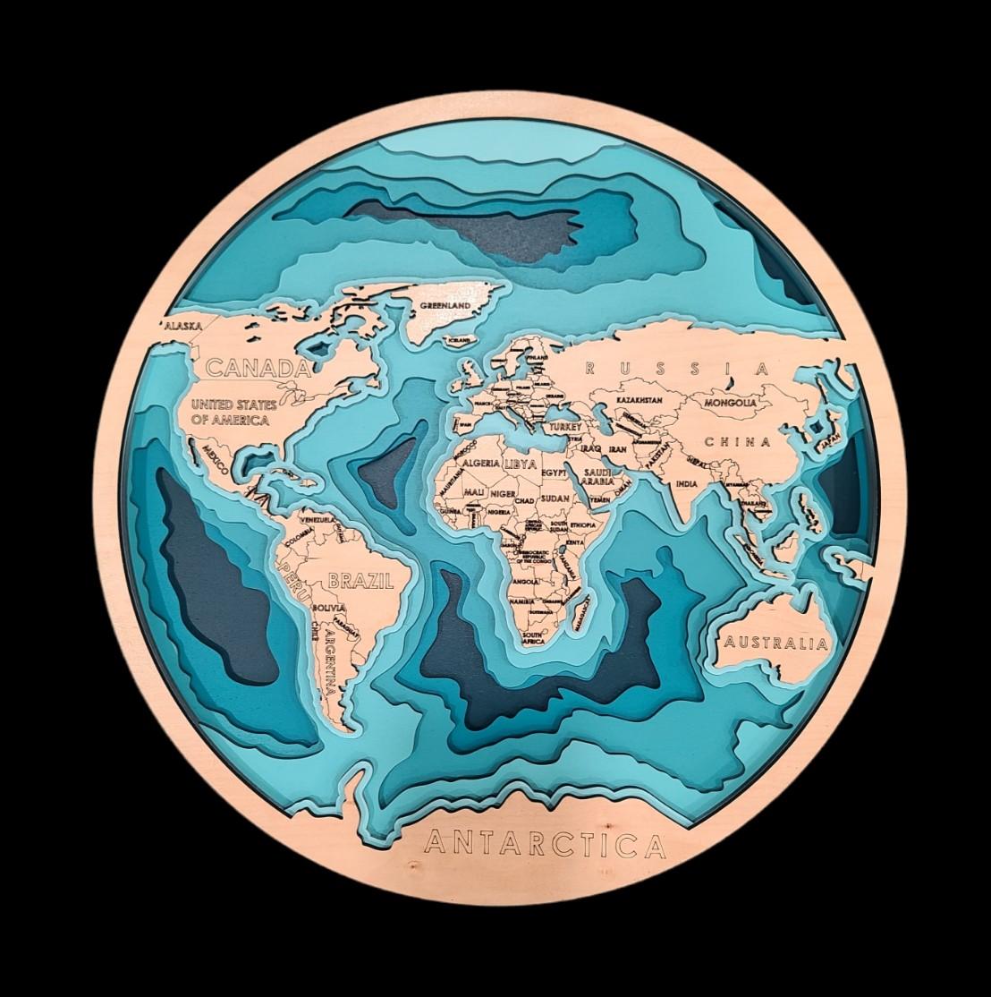 World Map/3D Globe (17")