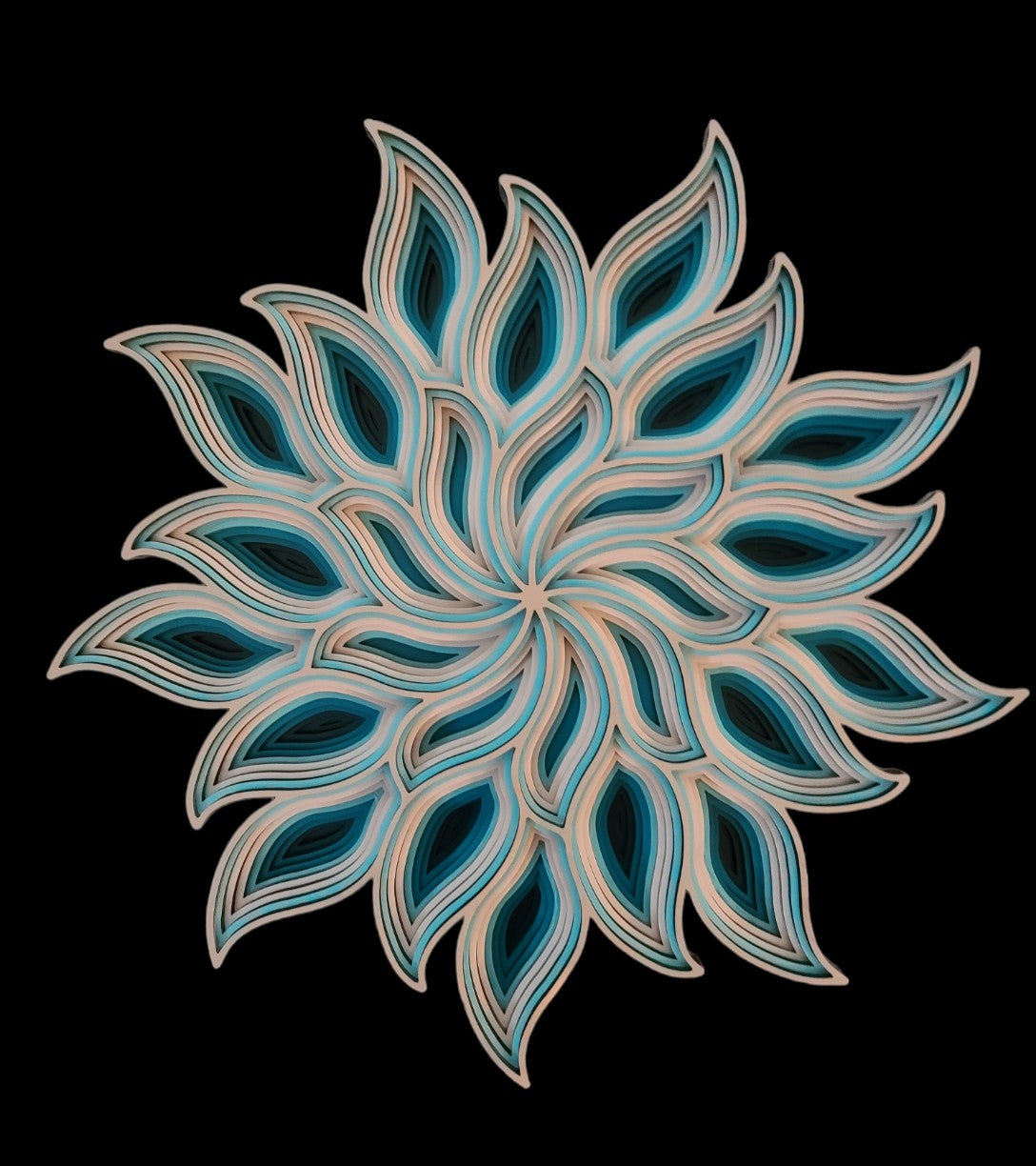 Flower - Blue & Taupe