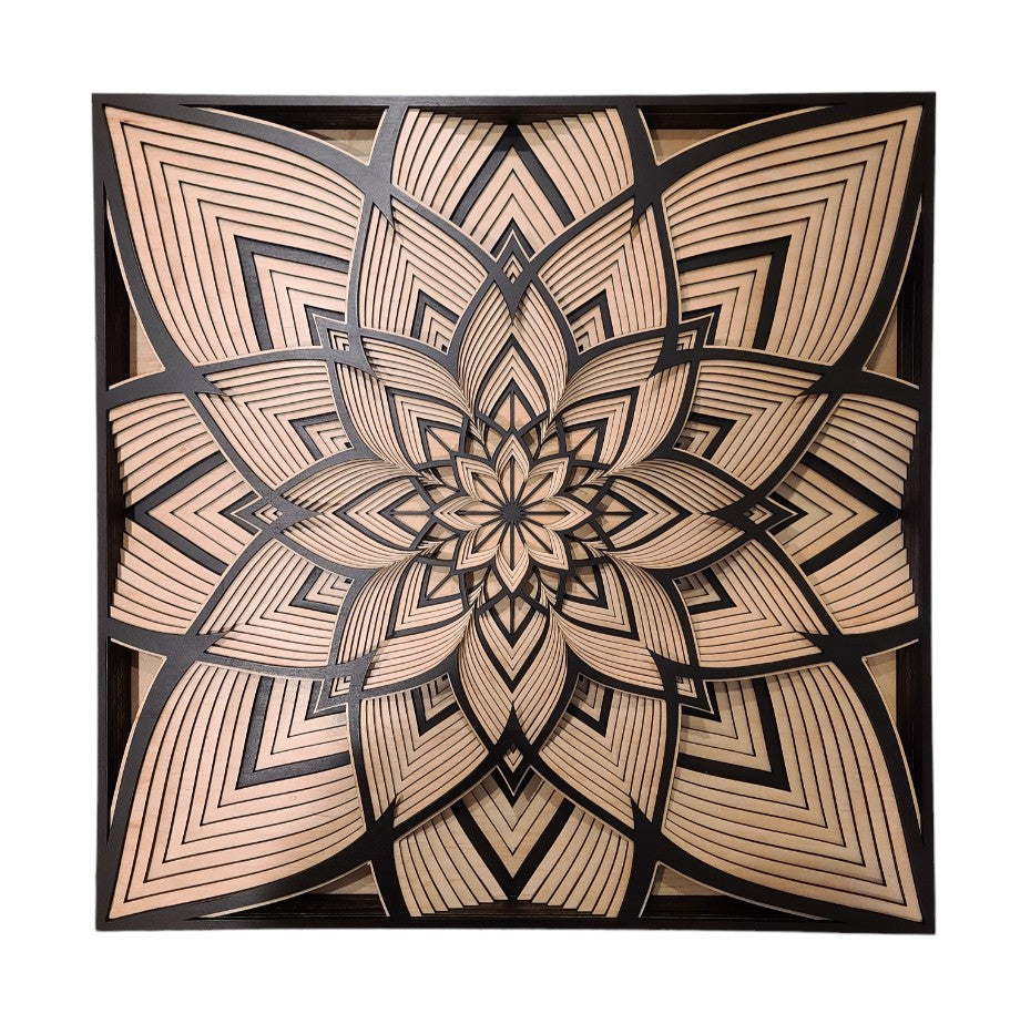 Mandala - 23.5"x23.5" - Black & Natural