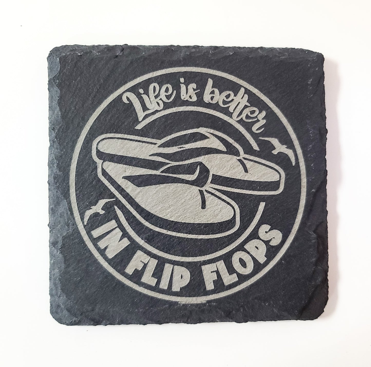 Flip Flops Slate Coaster