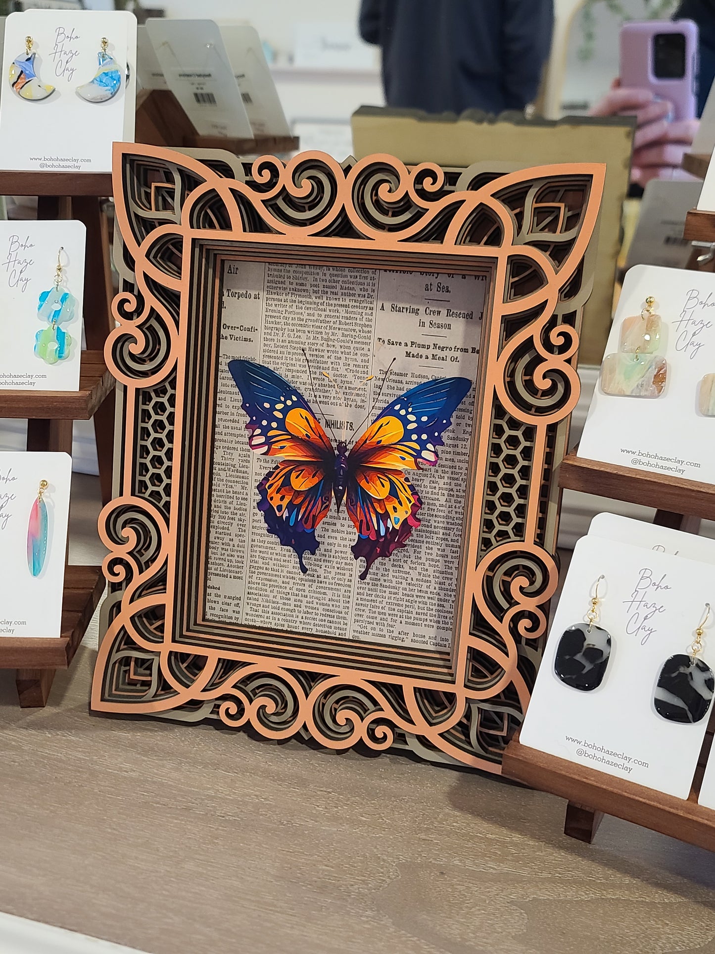 5 x 7 Photo Frame (8" x 10.5") Peach + Taupe