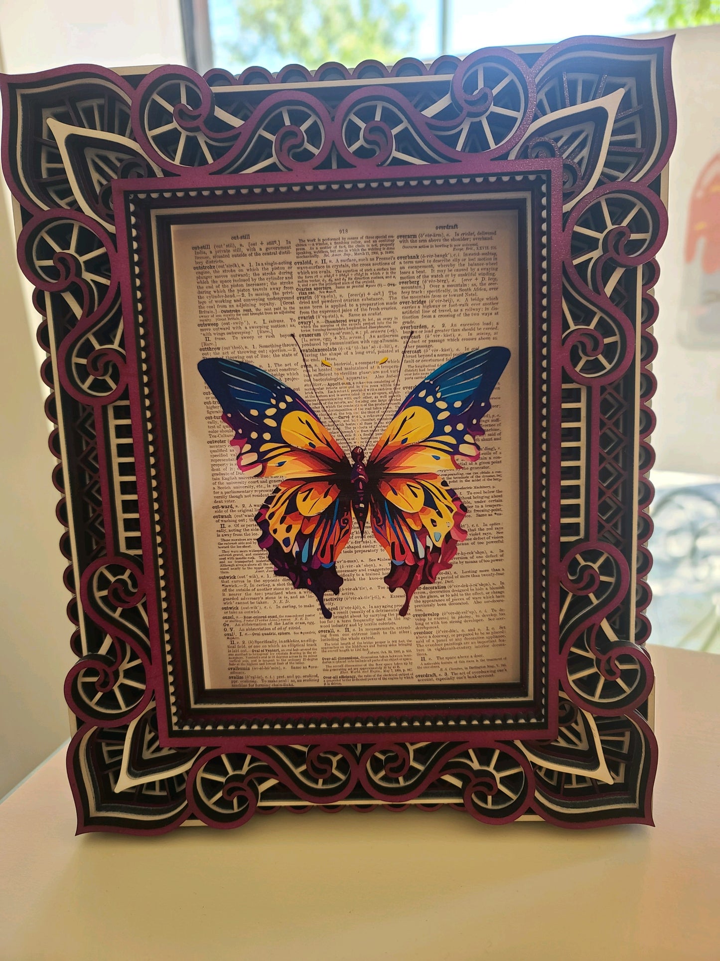 5 x 7 Photo Frame (8" x 10.5") Purple + White