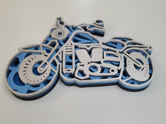 Motorcycle - Blue, Gold & Silver (large)