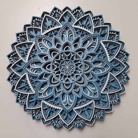 Blue & White Mandala 10.25" x 10.25"