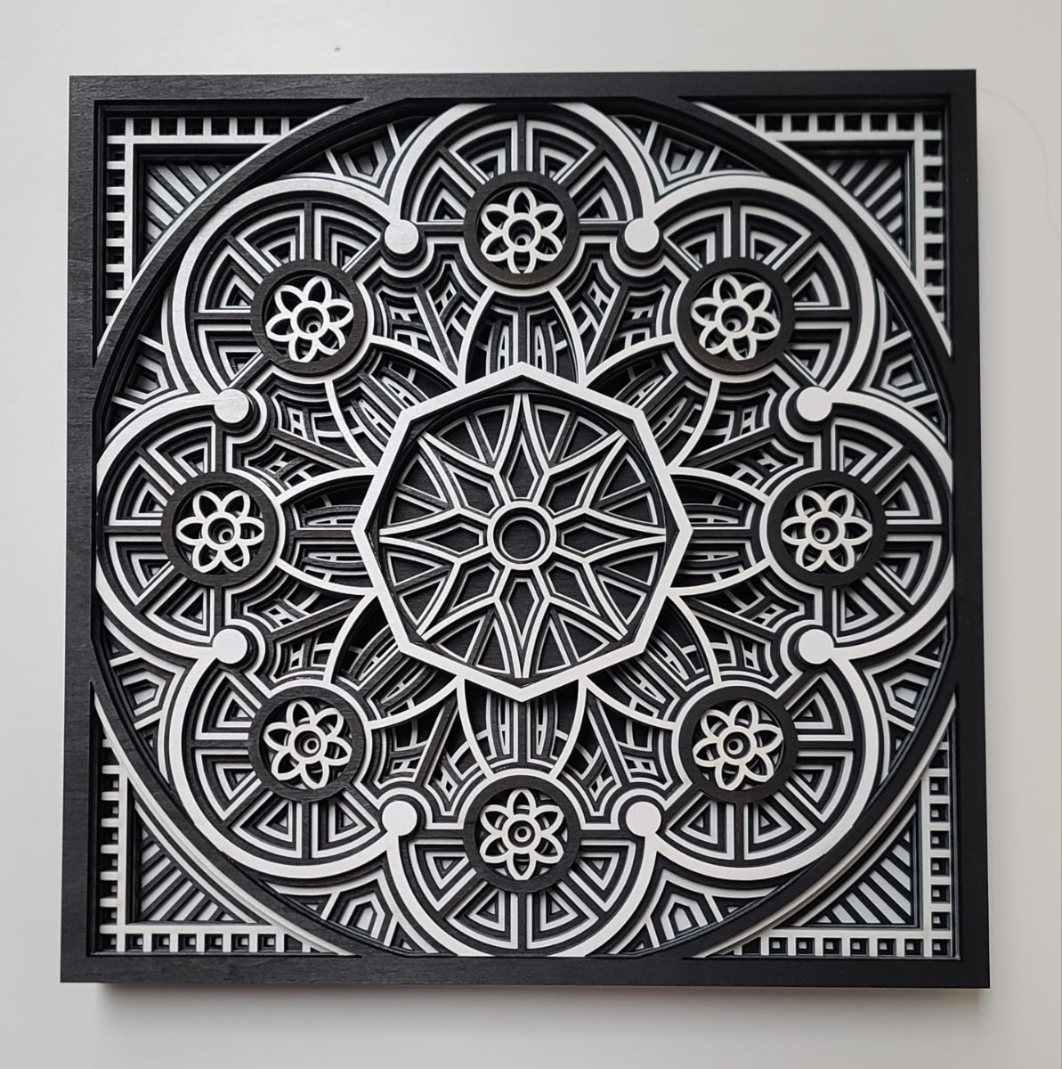 Black & White Mandala 11.5" x 11.5"
