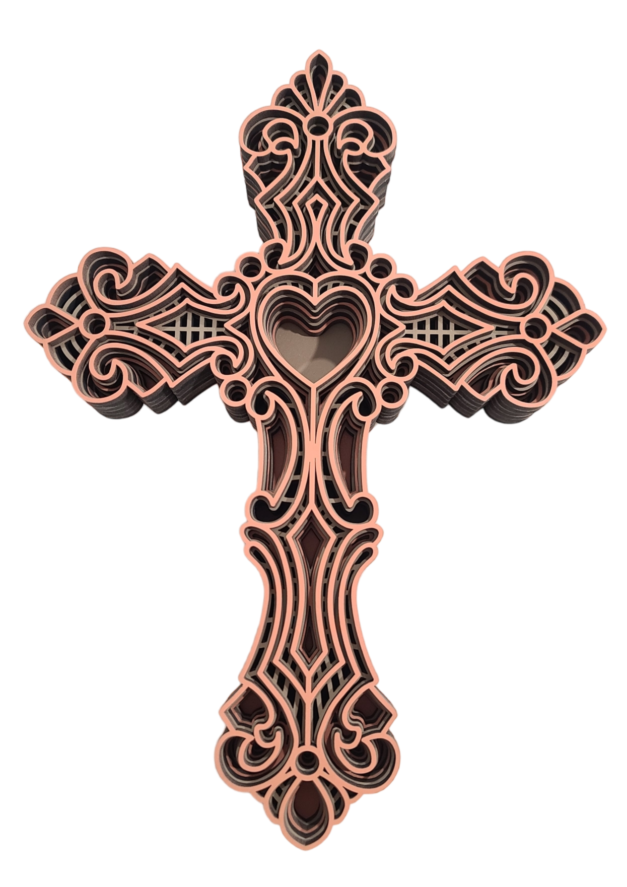 Cross Peach & Taupe 9" x 12"