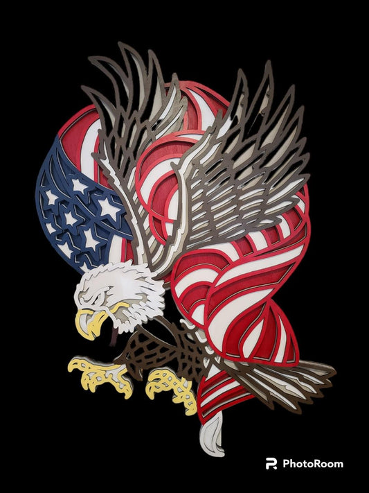 Eagle Wrapped in Flag Large (23" x 35")