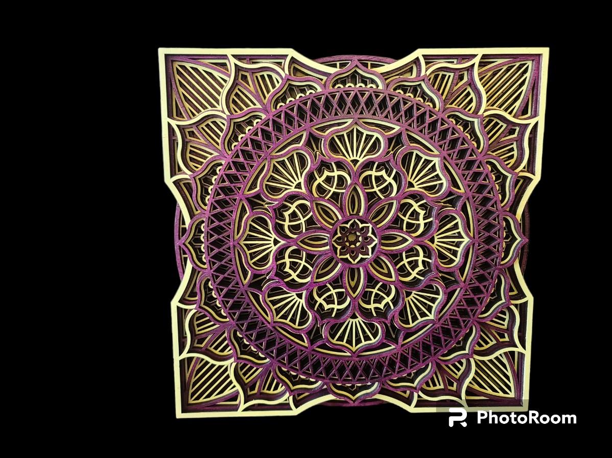 Purple & Yellow Flower (11.5" x 11.5")