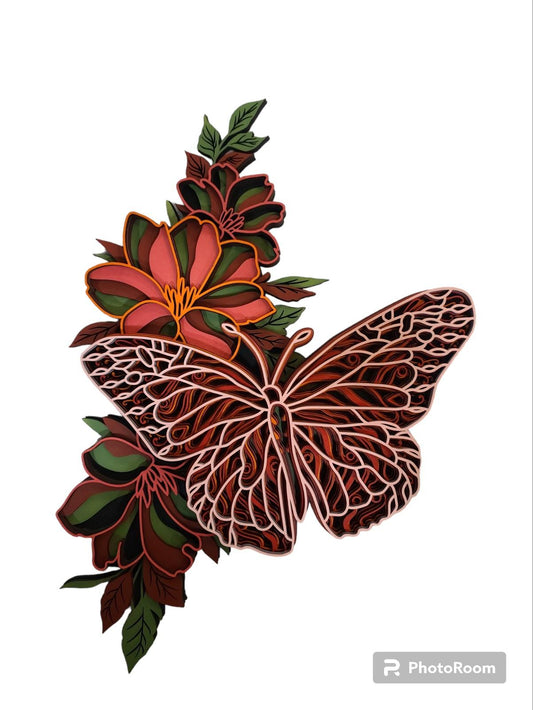 Butterfly & Flower (13" x 18")