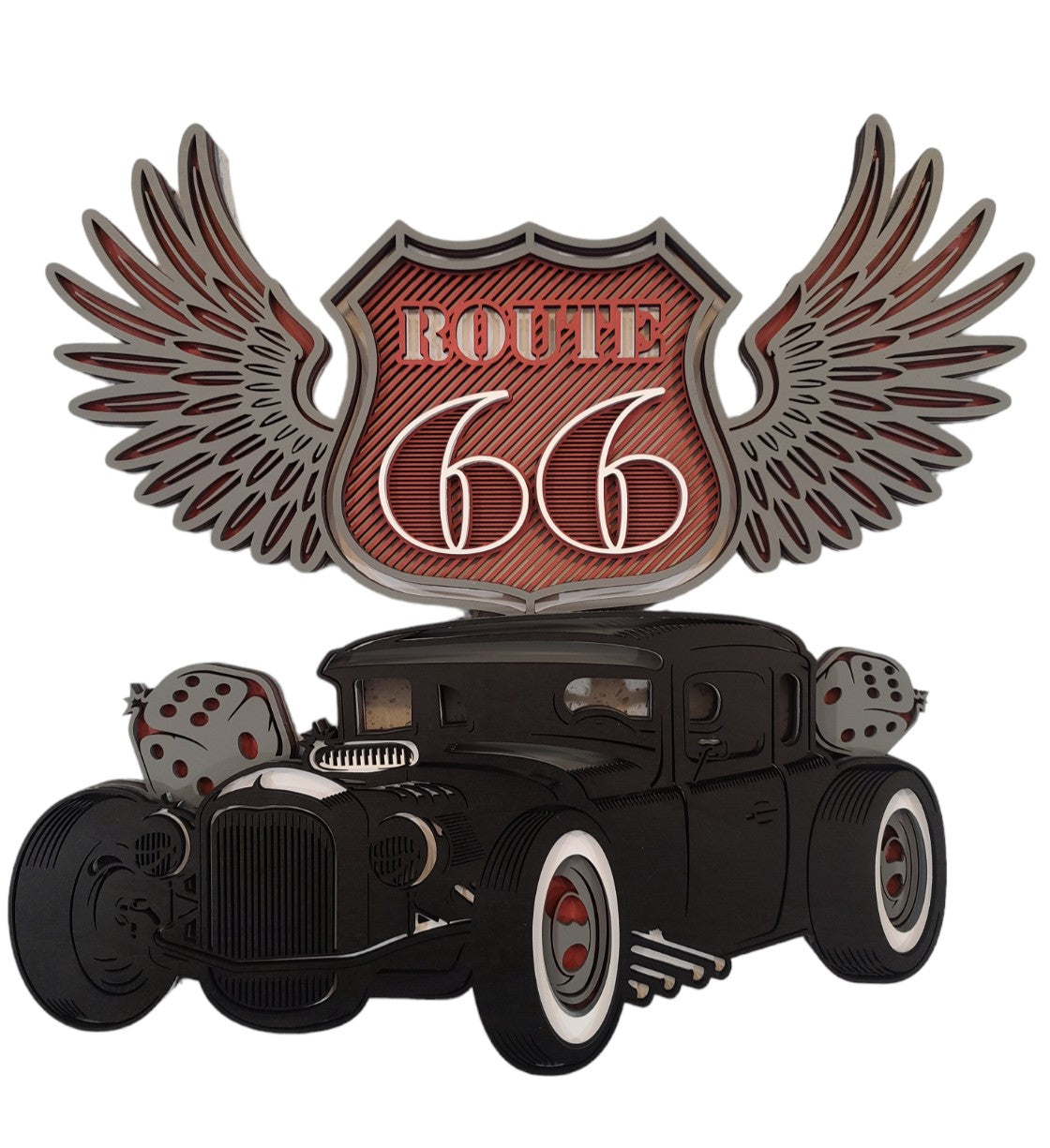 Route 66 Sign with Car